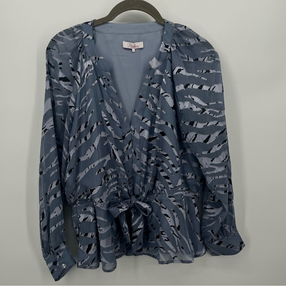 Parker Peplum blouse Artic Tiger blouse. Size small.